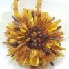 Natural Baltic Amber Large and Long Flower Bead Necklace / Chain