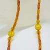 Natural Faceted Baltic Amber Bead Necklace / Chain