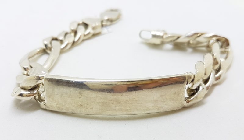Sterling Silver Heavy ID/Identity Figaro Link Bracelet