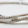 Sterling Silver Cubic Zirconia Weaved Pattern Hinged Bangle