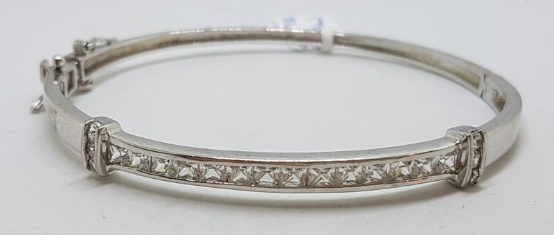 Sterling Silver Cubic Zirconia Bangle