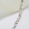 Sterling Silver Cubic Zirconia Marquis & Round Bracelet