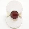 Sterling Silver Round Carnelian Ring