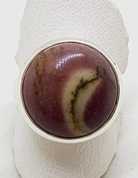 Sterling Silver Round Mookaite Ring