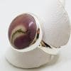 Sterling Silver Round Mookaite Ring