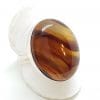 Sterling Silver Large Oval Red Agate Ring
