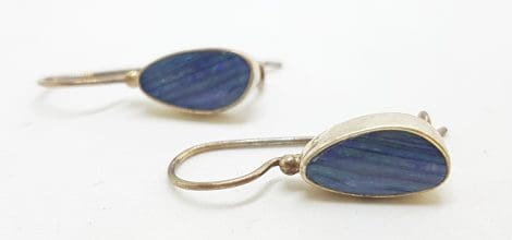 Sterling Silver Opal Blue Large Drop Earrings