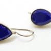 Sterling Silver Lapis Lazuli Faceted Teardrop Earrings
