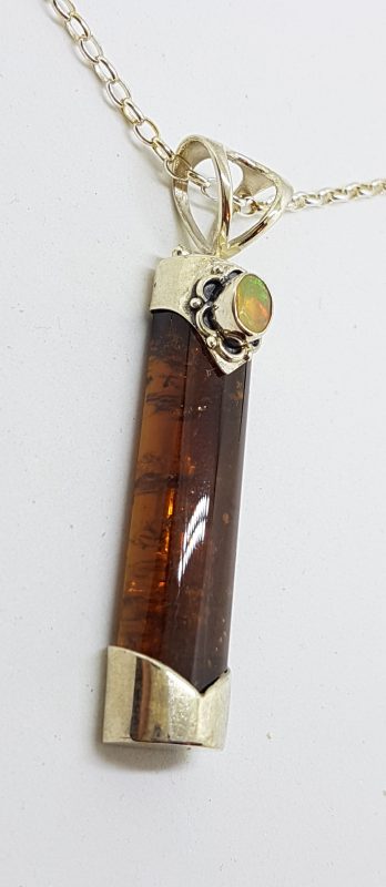 20200520_190359 Sterling Silver Opal and Tourmaline Pendant on Sterling Silver Chain