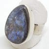 Sterling Silver Large Freeform Boulder Opal Ring