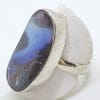 Sterling Silver Large/Long Boulder Opal Ring