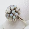 Sterling Silver Opal Cluster Ring - Vintage