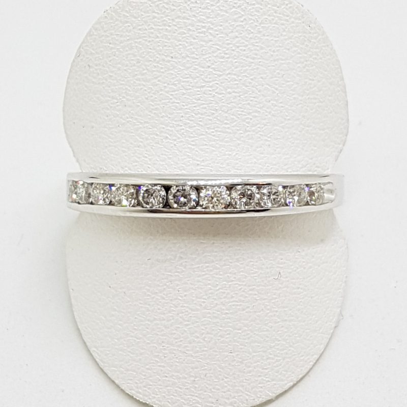 18ct White Gold Diamond Channel Set Band Ring