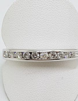 18ct White Gold Diamond Channel Set Band Ring