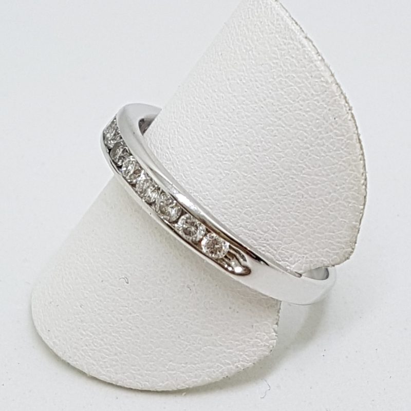 18ct White Gold Diamond Channel Set Band Ring