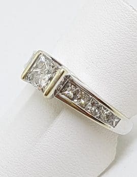 18ct White Gold Princess Cut Diamond Channel Set Engagement Ring