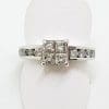 18ct White Gold Channel Set Diamond Square Engagement Ring