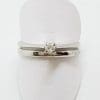 9ct White Gold Solitaire Diamond Engagement & Wedding Band Ring Set