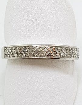 18ct White Gold Diamond Pave Set Band Ring