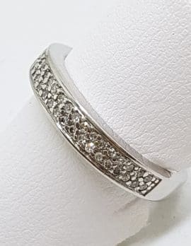 18ct White Gold Diamond Pave Set Band Ring