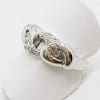 9ct White Gold Diamond Twisted Knots Ring