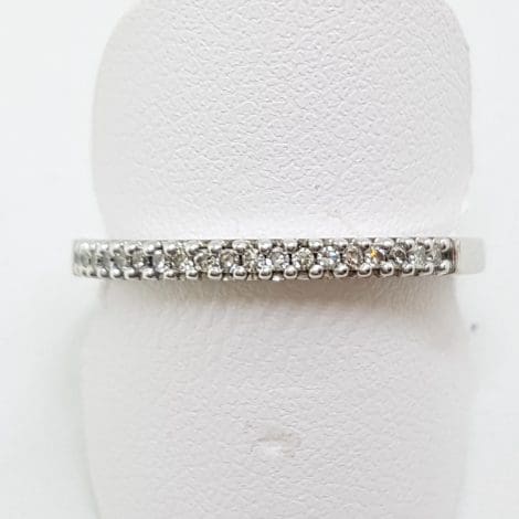 9ct White Gold Diamond Claw Set Band Ring