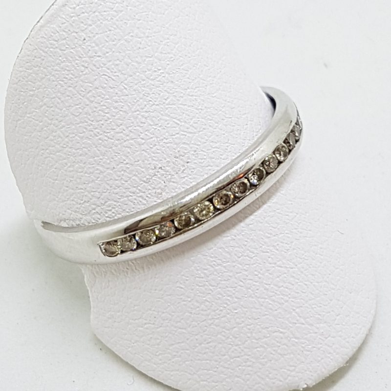 9ct White Gold Diamond Channel Set Band Ring