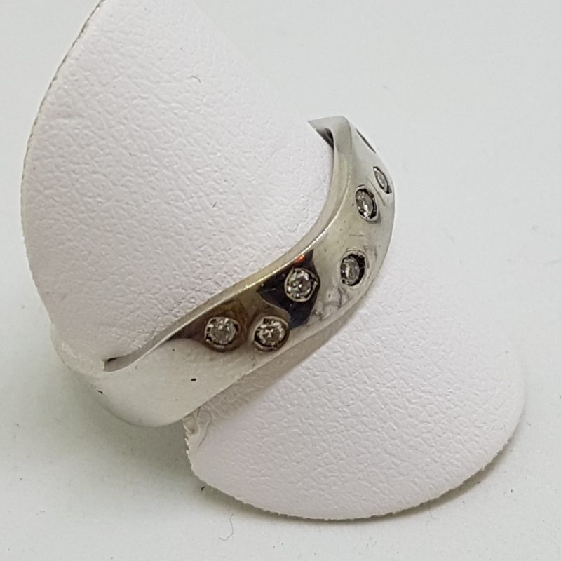 20200525_180521 9ct White Gold Diamond Wide Wavy Curved Band Ring