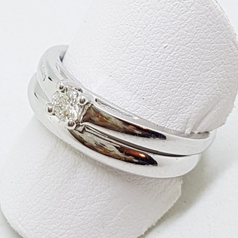 20200525_181001 9ct White Gold Claw Set Solitaire Diamond Engagement & Wedding Ring Set