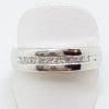 9ct White Gold Wide Channel Set Diamond Wedding Band Ring