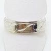 9ct White Gold Rounded Wide Wave Design Wedding Band Ring