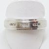 9ct White Gold Wide Diamond Wedding Band Ring / Gents Ring