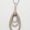 9ct White Gold Teardrop Diamond Pendant on 9ct Chain