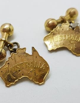 Gold Lined Ornate Australia Cufflinks