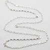Sterling Silver Long Diamond Cut Belcher Link Necklace