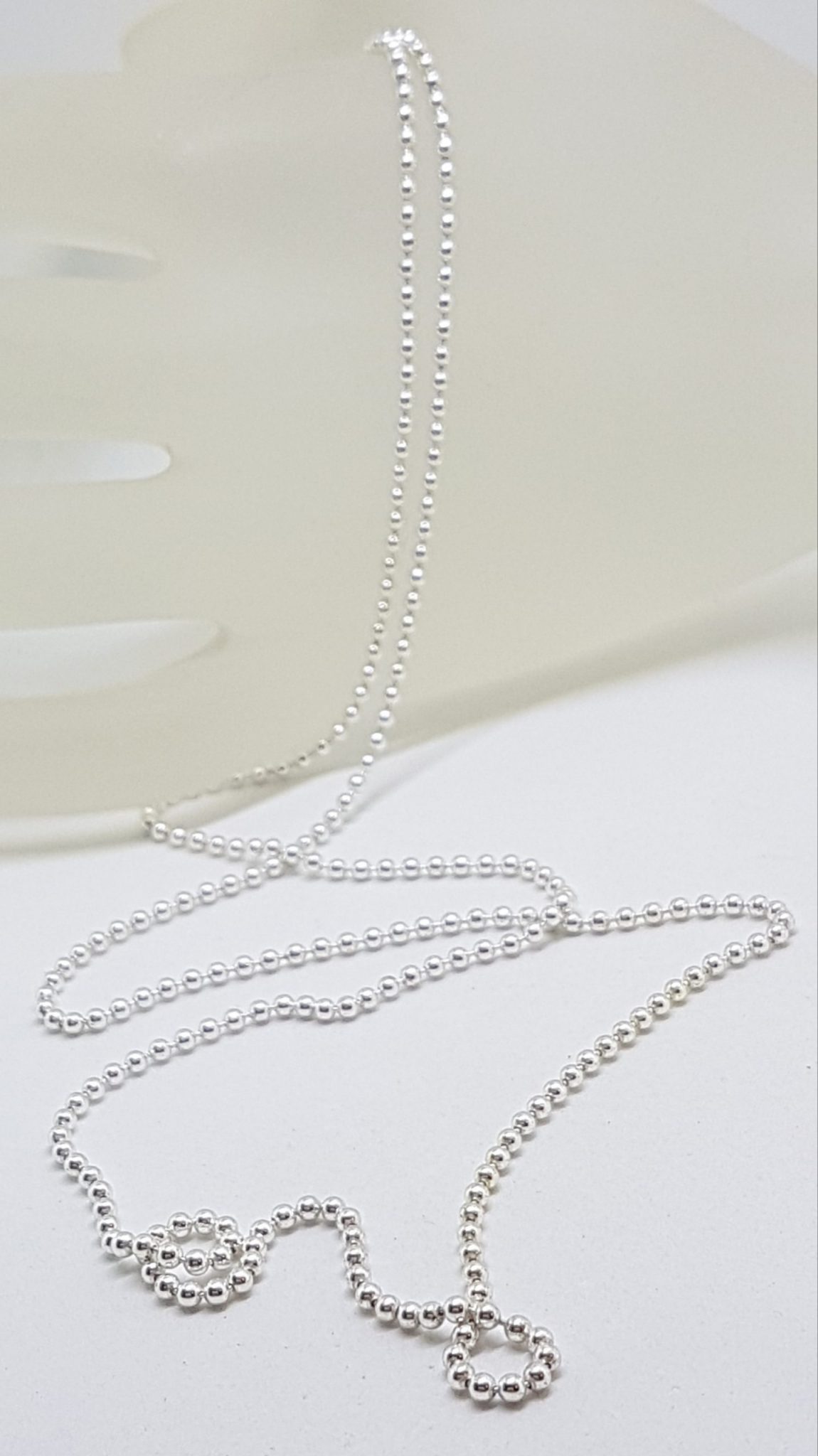 20200518_203356 Sterling Silver Long Ball Link Necklace