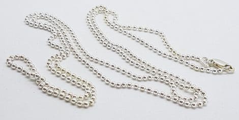 Sterling Silver Long Ball Link Necklace