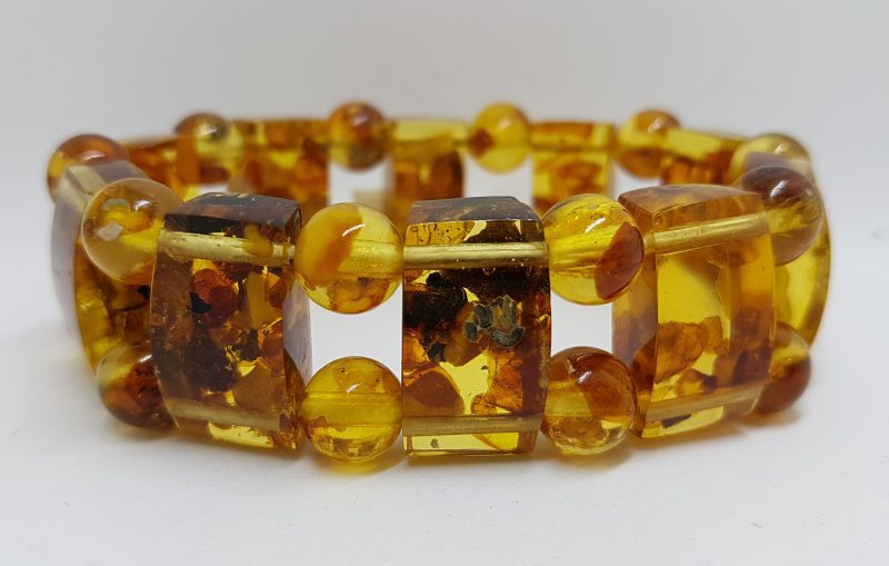 Vintage Natural Amber Wide Bracelet