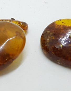 Vintage Natural Amber Large Cufflinks