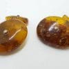 Vintage Natural Amber Large Cufflinks