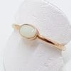 9ct Rose Gold Natural Oval Opal Ring - Stackable