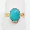 9ct Rose Gold Natural Amazonite Ring - Stackable - Oval