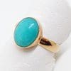 9ct Rose Gold Natural Amazonite Ring - Stackable - Oval
