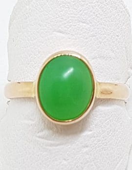 9ct Rose Gold Oval Australian Jade / Chrysoprase Ring