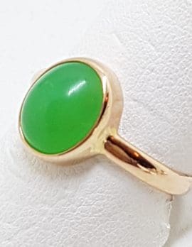 9ct Rose Gold Oval Australian Jade / Chrysoprase Ring