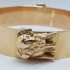 9ct Rose Gold Handmade Elephant Motif Diamond Bangle/Upper Arm Bangle - Large Size - Very Heavy