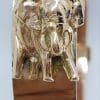 9ct Rose Gold Handmade Elephant Motif Diamond Bangle/Upper Arm Bangle - Large Size - Very Heavy