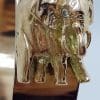 9ct Rose Gold Handmade Elephant Motif Diamond Bangle/Upper Arm Bangle - Large Size - Very Heavy