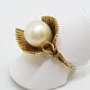 14ct Yellow Gold Large Unusual Pearl Ring