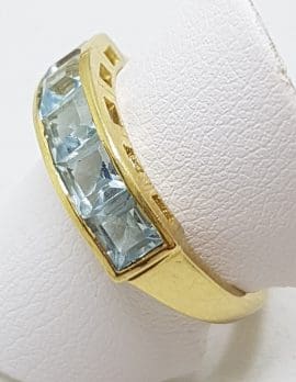 9ct Yellow Gold Channel Set Topaz Eternity Band Ring